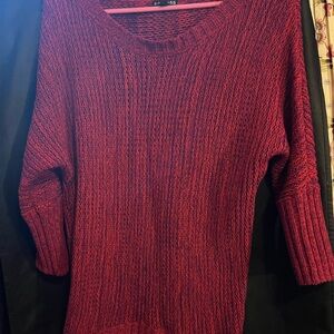 Express Women's Rich Red Crew Neck Sweater